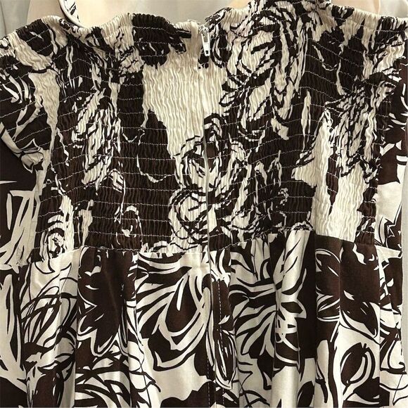 Madison Leigh Women's Size 14 Brown Floral Midi Sundress Summer Casual - Picture 10 of 14